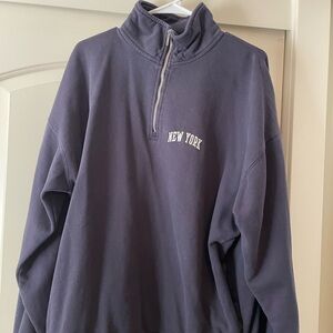 Brandy Melville Navy Blue Quarter Zip Sweater